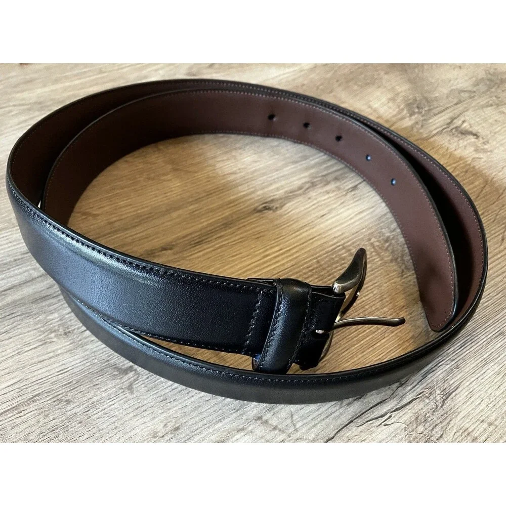 Roundtree & Yorke Black Full Grain Cowhide Dress Belt - Men's Size 44/110
